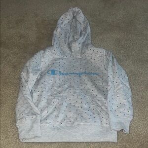 Champion Kids' Light Gray Hoodie with Blue Logo